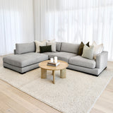 Xavier 3 Seater Chaise Lounge - Pebble