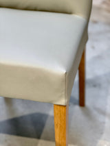 Denmark Full Leather Dining Chair - Ivory