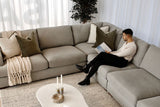 Monaco Corner Lounge - (additional armless) 6 Extra Wide Seats - Light Grey