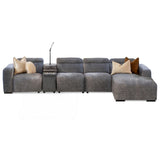 Zayn 4 Seater with Chaise & Console - Marshmallow