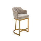 Martini Upholstered Stool with Gold Legs - Wheat