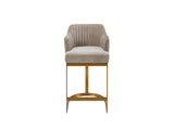 Martini Upholstered Stool with Gold Legs - Wheat