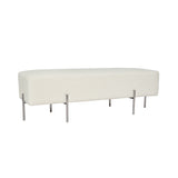 Coco Quilted Ottoman - Textured Pearl