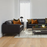 Oslo 2 Seater Leather Sofa - Caviar