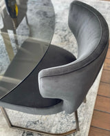 Gigi Velvet Dining Chair - Charcoal