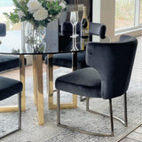 Gigi Velvet Dining Chair - Charcoal