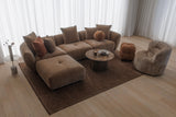 Enzo 3 Seater Chaise Lounge - Grace Raisin