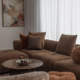 Enzo 3 Seater Chaise Lounge - Grace Raisin