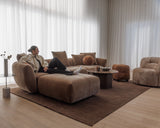 Enzo 3 Seater Chaise Lounge - Grace Raisin