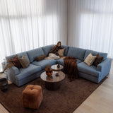 Monaco Corner Lounge - 5 Extra Wide Seats - Apollo Ocean