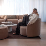 Rae Swivel Arm Chair - Taupe