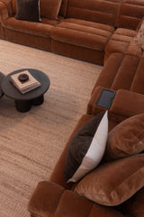 Lorde 6 Piece Corner Lounge with Electric Recliners - Provence Cinnamon