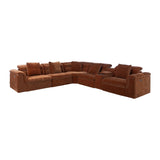Lorde 6 Piece Corner Lounge with Electric Recliners - Provence Cinnamon