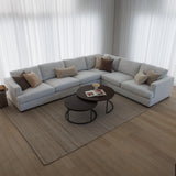 Monaco Corner Lounge - (additional armless seat) - 6 Extra Wide Seats - Apollo Marshmallow