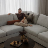Monaco Corner Lounge - 5 Extra Wide Seats - Apollo Marshmallow