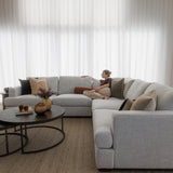 Monaco Corner Lounge - 5 Extra Wide Seats - Apollo Marshmallow