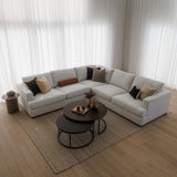 Monaco Corner Lounge - 5 Extra Wide Seats - Apollo Marshmallow