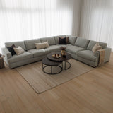 Monaco Corner Lounge - (additional armless) 6 Extra Wide Seats - Light Grey
