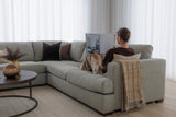 Monaco Corner Lounge - (additional armless) 6 Extra Wide Seats - Light Grey