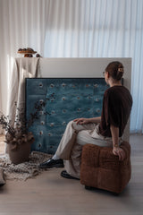Huba Hand Painted Wall Art - Blue