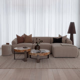 Sade 3 Seater with Chaise - Preston Cobblestone