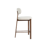 Coco Counter Stool - Sandstone with Walnut Legs