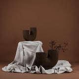 Robus Small Stoneware Vase - Brown