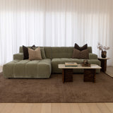 Valletta 3 Seater with Chaise - Mystique Fern