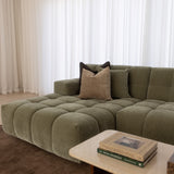 Valletta 3 Seater with Chaise - Mystique Fern