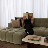 Valletta 3 Seater with Chaise - Mystique Fern