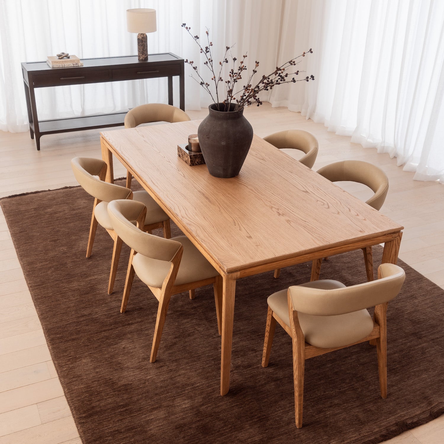 Rowan 2000 Dining Table - Honey Oak – The Furniture Gallery