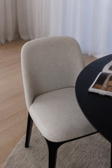 Ellery Dining Chair - Ecru with Ebony Legs
