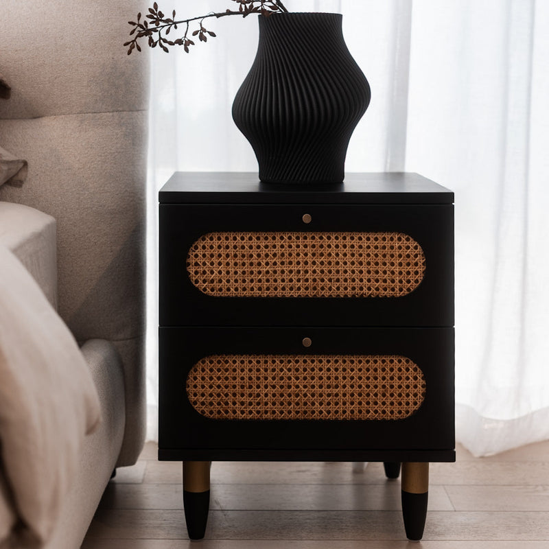 Yara 2 Drawer Bedside - Black