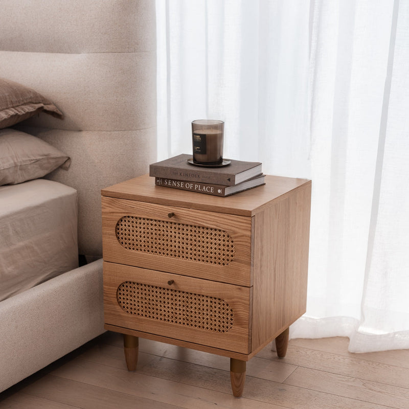 Yara 2 Drawer Bedside - Natural