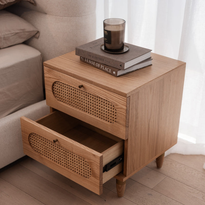 Yara 2 Drawer Bedside - Natural