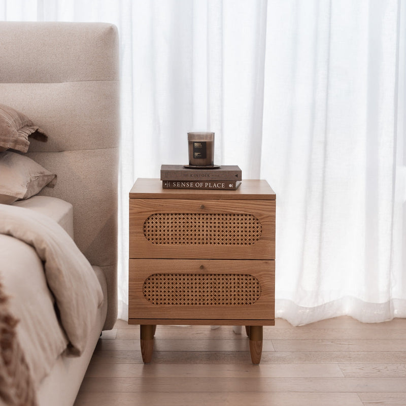 Yara 2 Drawer Bedside - Natural