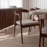 Soren Dining Chair - Ivory with Coffee Bean Legs