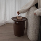 Mirella Ceramic Side Table - Cinnamon
