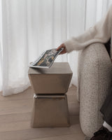 Cinder Side Table - Raw Nickel