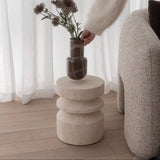 Rocco Side Table - White Travertine