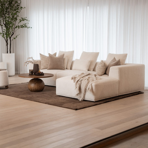 Verona 3 Seater with Reversible Chaise - Cloud Optical