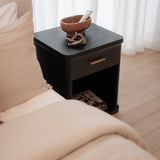 Aira 1 Drawer Bedside - Ebony