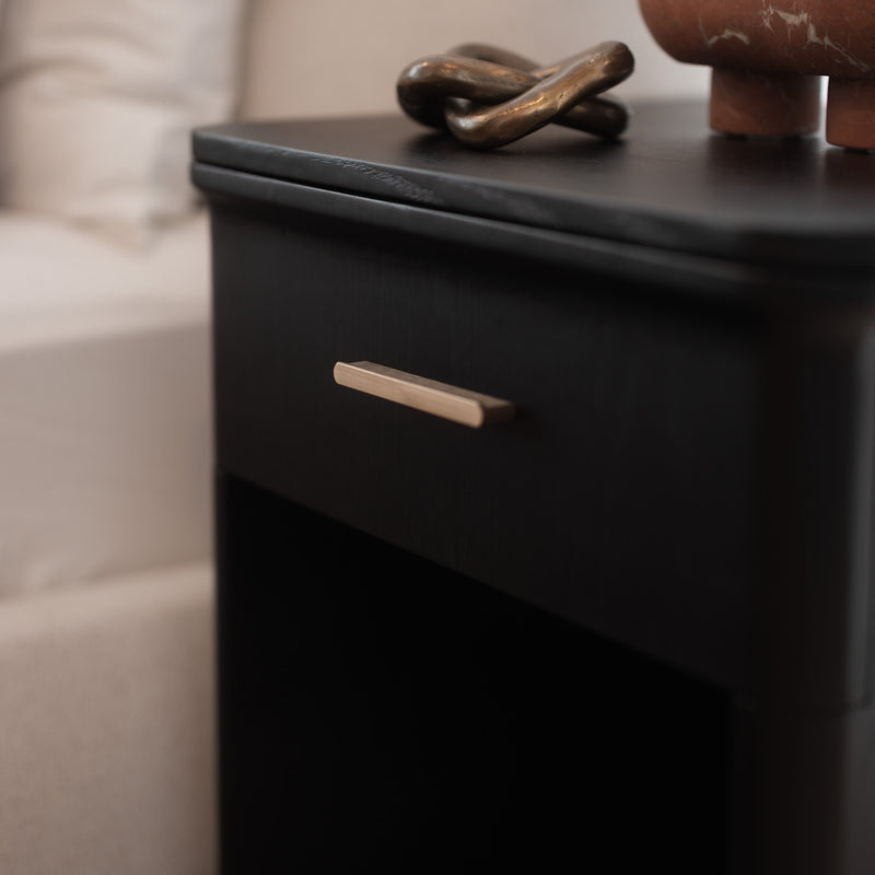 Aira 1 Drawer Bedside - Ebony