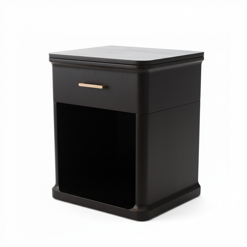 Aira 1 Drawer Bedside - Ebony