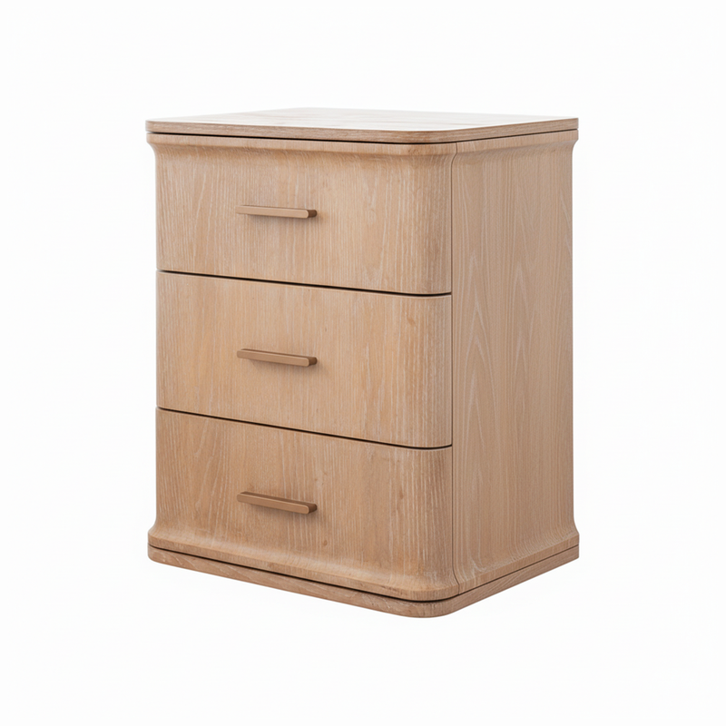Aira 3 Drawer Bedside - Honey Oak