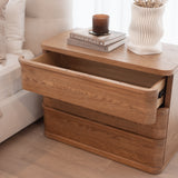 Tula 3 Drawer Large Bedside - Honey Oak