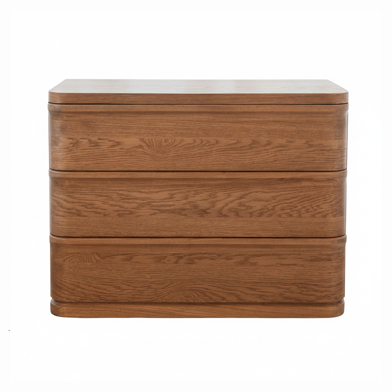 Tula 3 Drawer Large Bedside - Honey Oak
