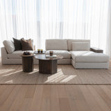 Havern 3 Seater with Bookcase & Reversible Chaise - Ivory & Espresso