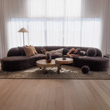 Bellini Curved 5 Seater Modular Lounge - Grace Caviar