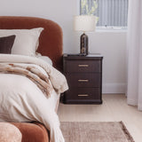Aira 3 Drawer Bedside - Walnut